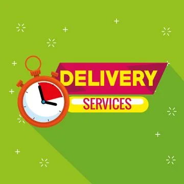 Delivery service with chronometer Illustrazione stock