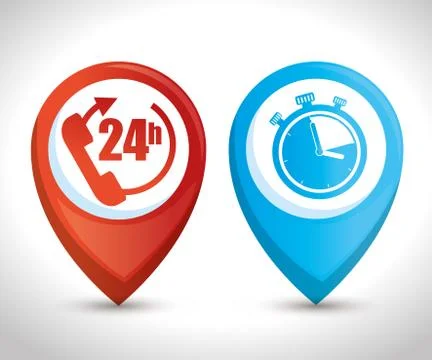 Delivery service with chronometer Illustrazione stock