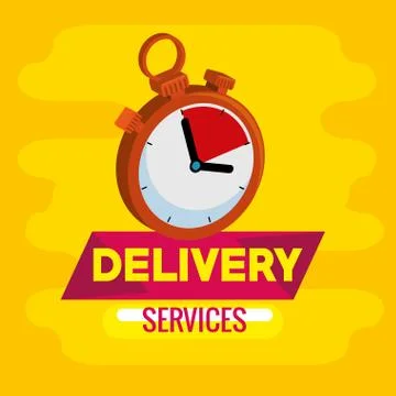 Delivery service with chronometer Illustrazione stock