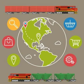 Delivery service concept background. Logistics in business and industry イラスト素材