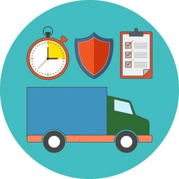 Delivery service concept. Flat design. Stock Illustration
