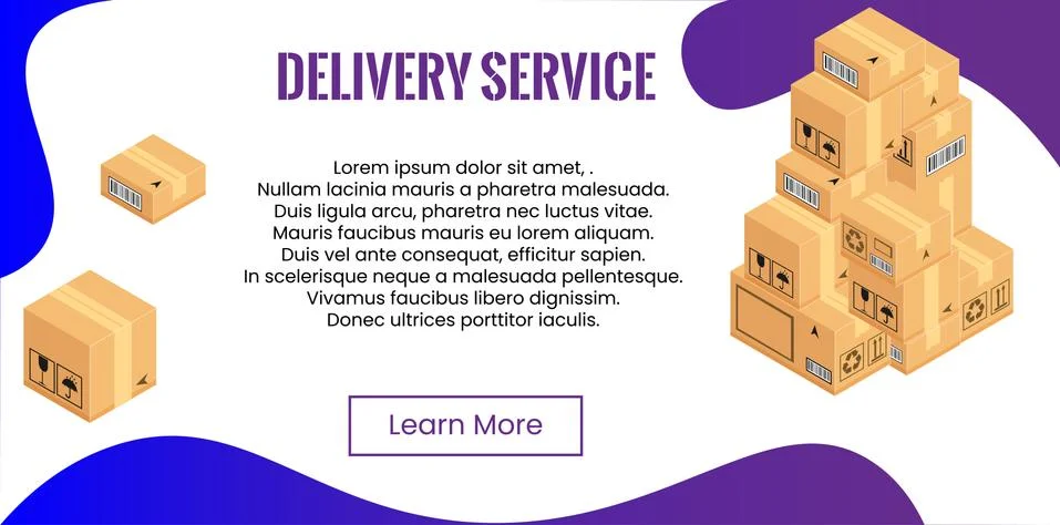 Delivery service concept. Stack of boxes for shipping, relocation. Stock Illustration