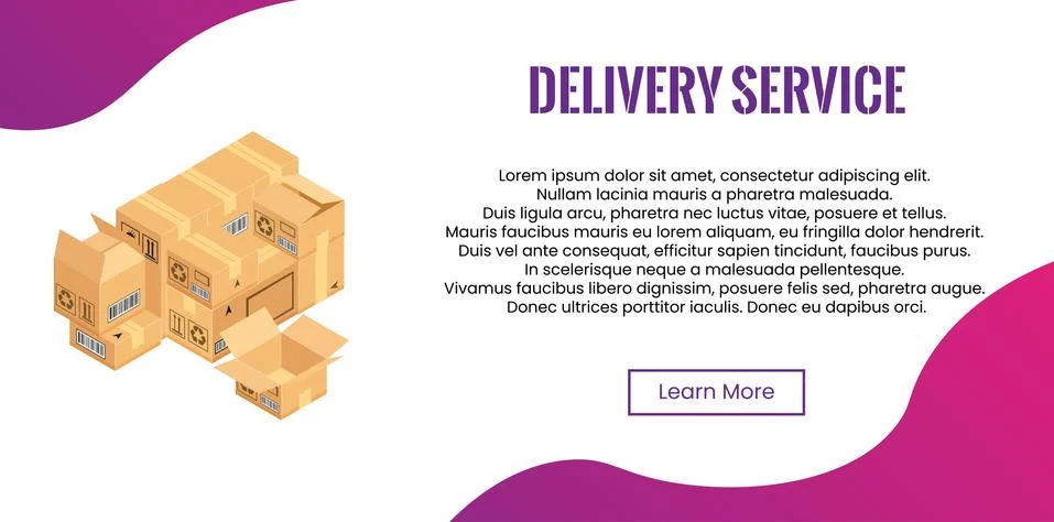 Delivery service concept. Stack of boxes for shipping, relocation. Stock Illustration