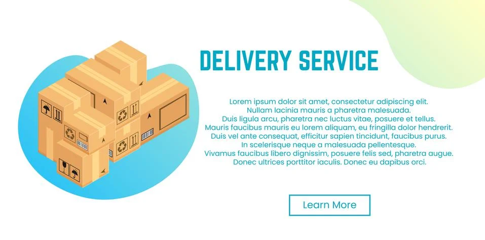 Delivery service concept. Stack of boxes for shipping, relocation. Vector ill Stock Illustration