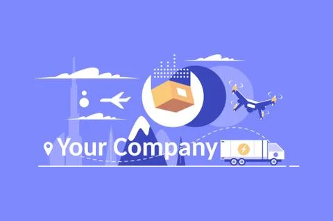 Delivery service design elements Stock Illustration