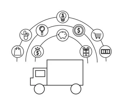 Delivery service design Illustrazione stock