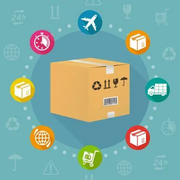 Delivery service flat design Ilustração Stock