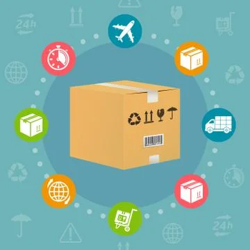 Delivery service flat design Ilustração Stock
