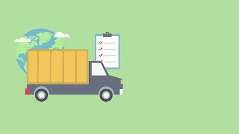 Delivery service flat icon animation for an explainer video Stock Footage 243061529