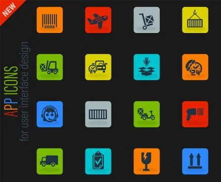 Delivery service icon set Stock-Illustration