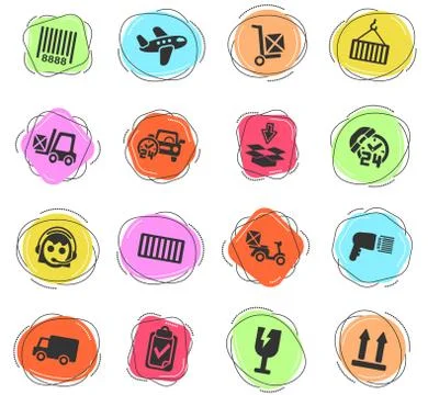 Delivery service icon set Stock-Illustration