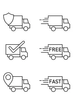 Delivery service icon set. Perfect for design elements from online shopping Stock Illustration