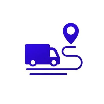 Delivery service icon with a van Stock Illustration