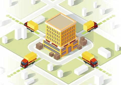 Delivery service isometric vector illustration Illustrazione stock