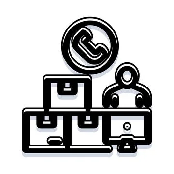 Delivery service logistics support agent working with packages Illustrazione stock