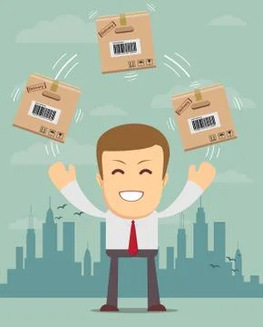 Delivery service man Stock Illustration