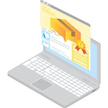 Delivery service online vector 3d computer icon Stock Illustration