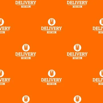 Delivery service pattern vector orange 스톡 일러스트