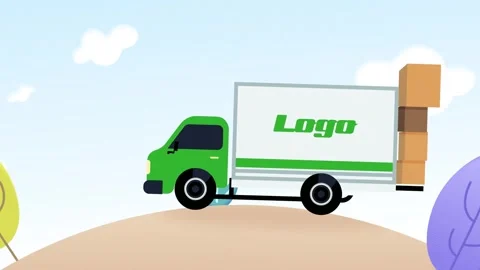 Delivery Service Truck Explainer for After Effects Stock After Effects