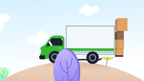 Delivery Service Truck Explainer Motion Graphics Video stock 289694986
