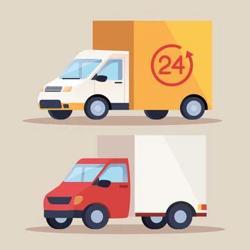 Delivery service trucks 스톡 일러스트