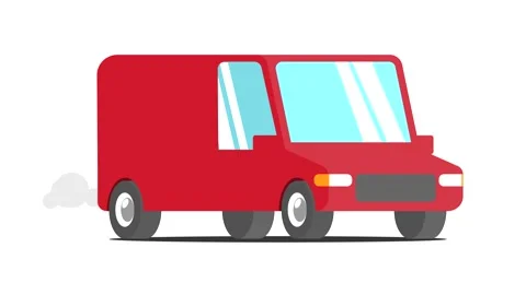 Delivery service van flat animation. 4k video animated. Isolate. Stock Footage 144663521