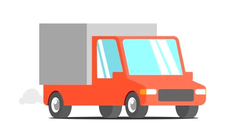 Delivery service van flat animation. 4k video animated. Isolate. Stock Footage 144718468