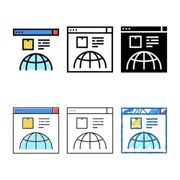 Delivery service web site styles color icon vector Stock Illustration