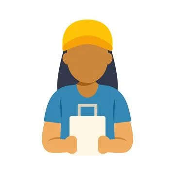 Delivery service worker holding package illustration Illustrazione stock