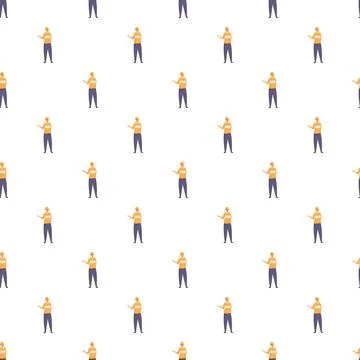 Delivery service worker pattern seamless background Stock Illustration