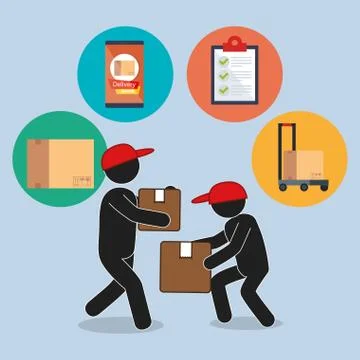 Delivery service workers characters Stockillustratie