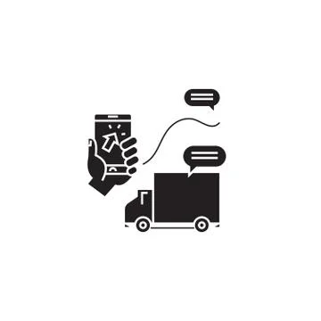 Delivery services black vector concept icon. Delivery services flat illustration 库存插图