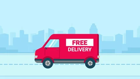 Delivery services concept, product order free express delivery animation. Stock Footage 149291316