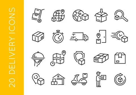 Delivery Services Icon Set Stock Illustration