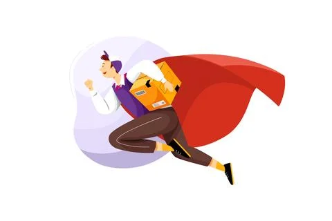 Delivery Services Illustration concept. A flat illustration isolated on white イラスト素材