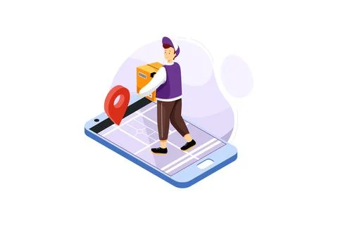 Delivery Services Illustration concept. A flat illustration isolated on white イラスト素材
