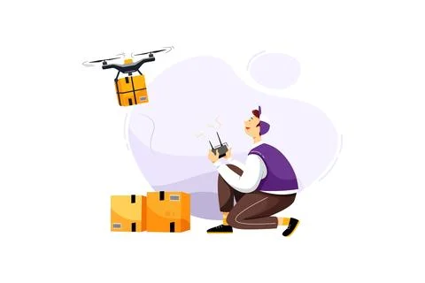 Delivery Services Illustration concept. A flat illustration isolated on white Stock Illustration