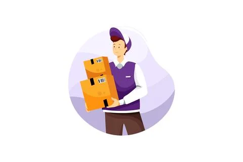 Delivery Services Illustration concept. A flat illustration isolated on white Stock Illustration