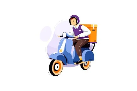 Delivery Services Illustration concept. A flat illustration isolated on white Stock Illustration