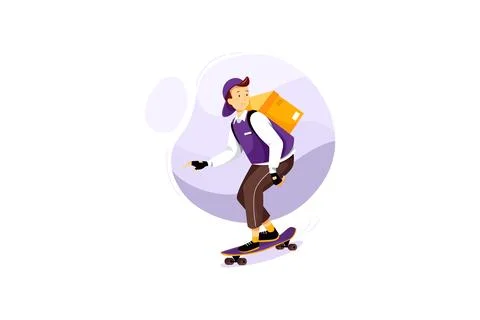 Delivery Services Illustration concept. A flat illustration isolated on white Illustrazione stock
