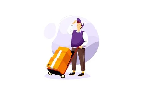 Delivery Services Illustration concept. A flat illustration isolated on white Illustrazione stock