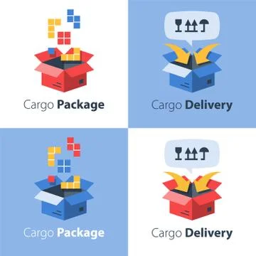 Delivery services, order shipment, cargo transportation, send parcel Stock Illustration