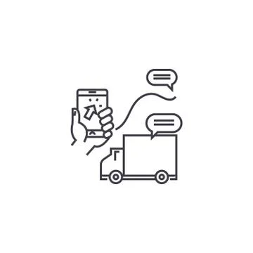 Delivery services vector line icon, sign, illustration on background, editable イラスト素材