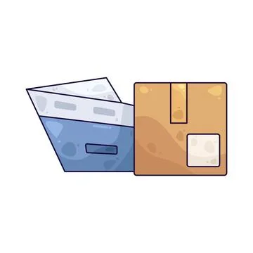Delivery ship illustration Stock Illustration