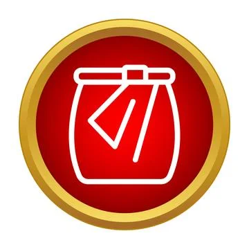 Delivery shopping bag gift icon on red background 스톡 일러스트