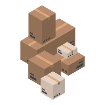 Delivery stack box icon, isometric style Stock Illustration