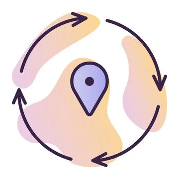 Delivery stages, gradient icon Stock Illustration