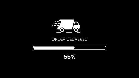 Delivery status, loading bar order delivered progress bar animation Stock-Footage 332597353