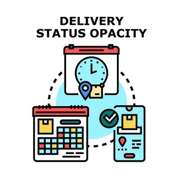 Delivery status opacity tracking parcel order concept Stock Illustration