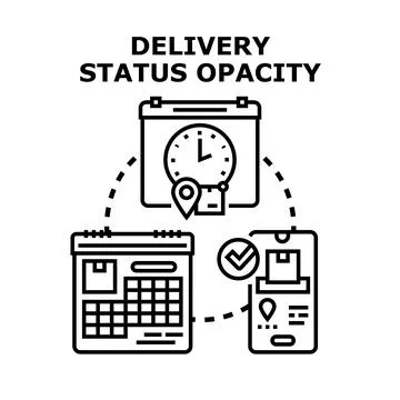 Delivery status opacity tracking parcel order concept 스톡 일러스트